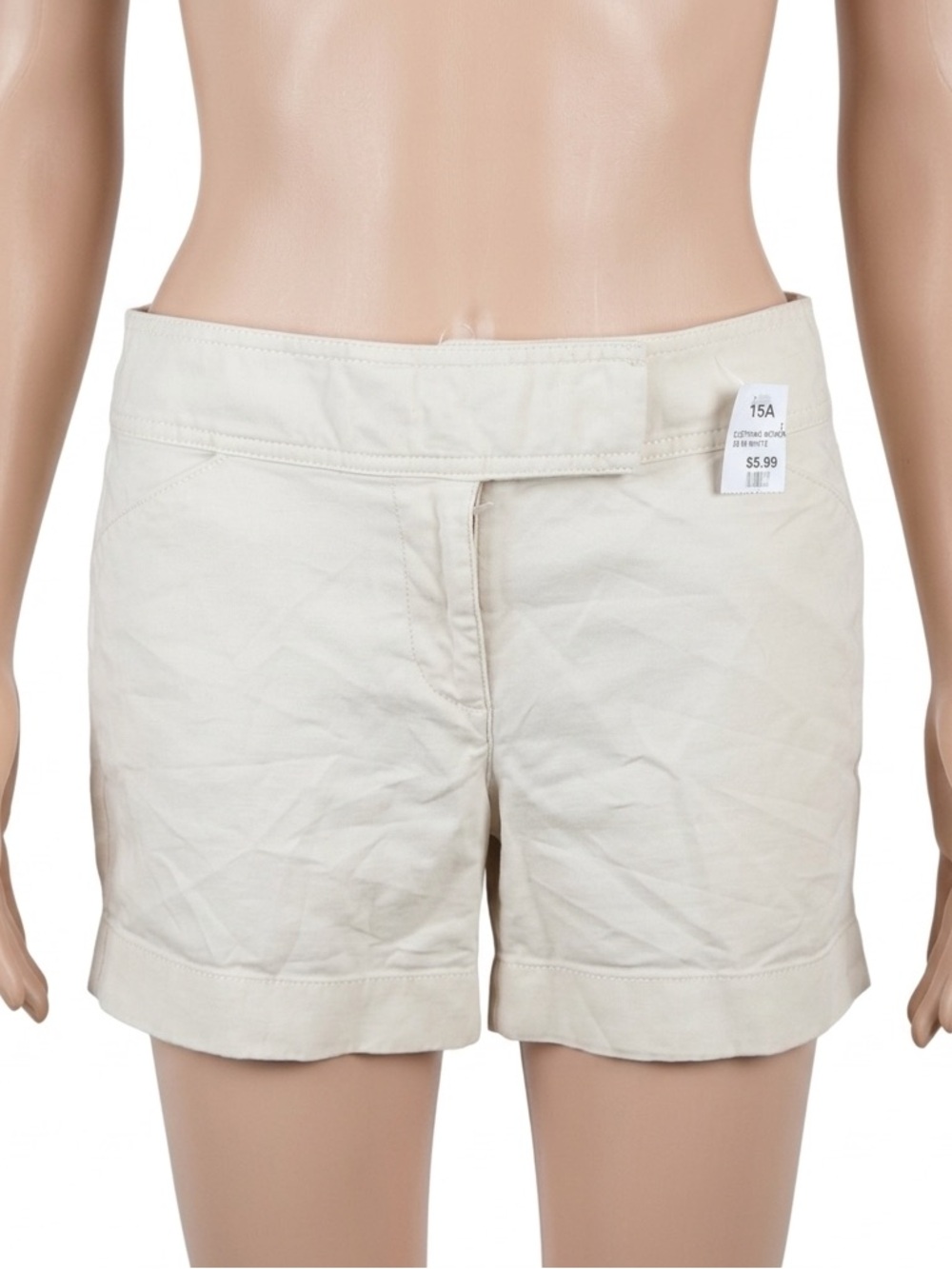 Ann Taylor Cream Tailored Cotton Bermuda Shorts size 4